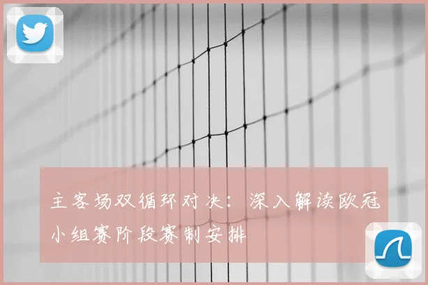 主客场双循环对决：深入解读欧冠小组赛阶段赛制安排